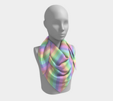 Pastel Rainbow Striped Square Scarf