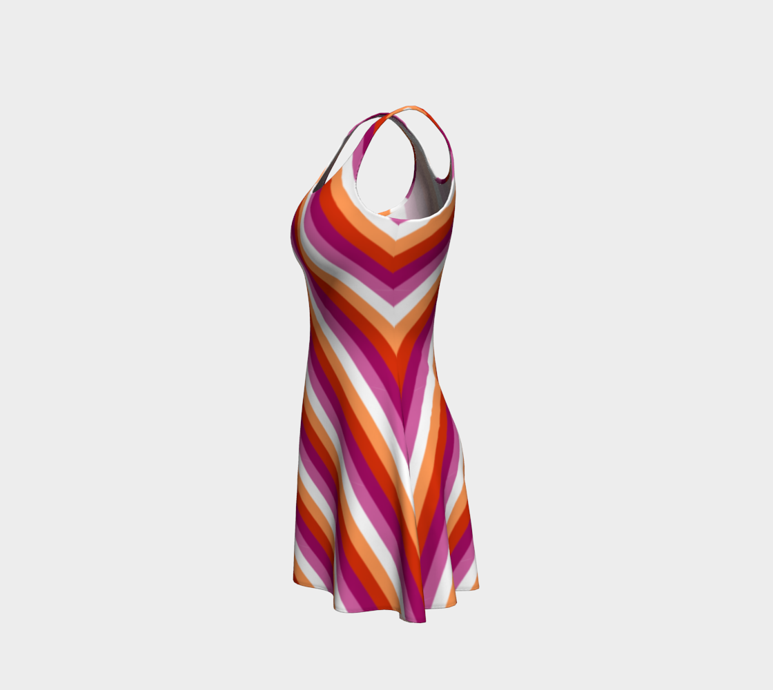 Lesbiana - Vestido acampanado a rayas V1