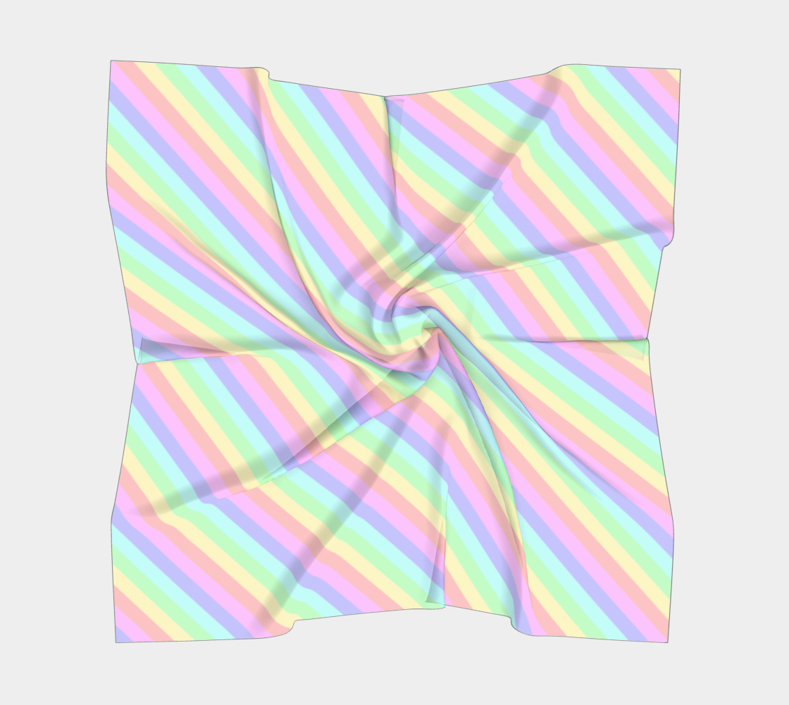 Pastel Rainbow Striped Square Scarf