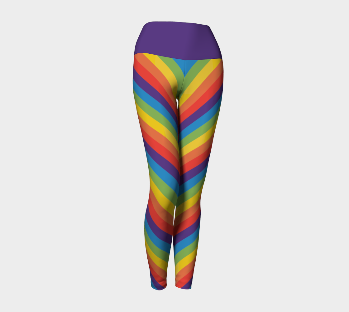 Muted Rainbow Striped Yoga Leggings
