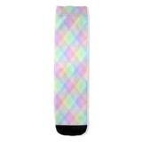Pastel Rainbow Argyle Plaid All-Over Print Socks