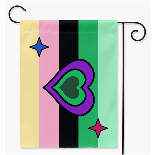 Animateromantic - V3 Yard and Garden Flag | Single Or Double-Sided | 2 Sizes | Aro Ace Spectrum Yard Flag ninjaferretart