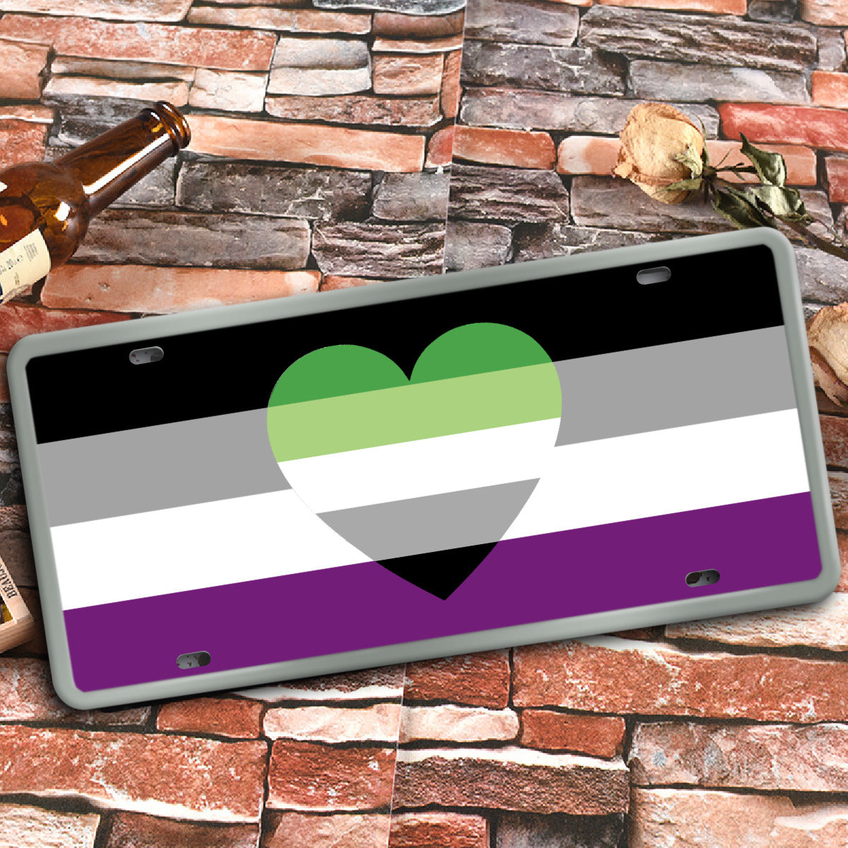 Aroace Spectrum Pride Decorative License Plate | Choose Your Flag  ninjaferretart