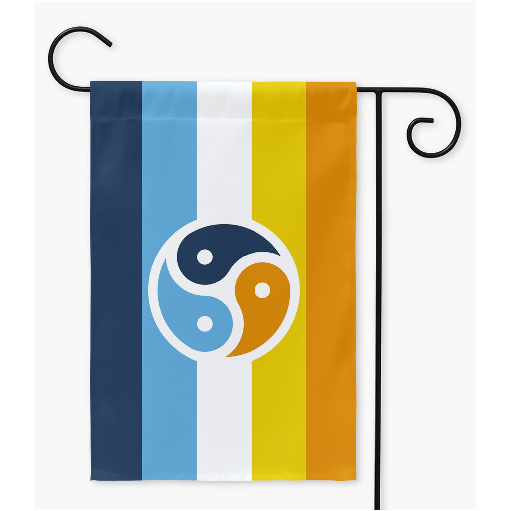 Aroace V1 Triskele Yard & Garden Flags | Single Or Double-Sided | 2 Sizes | Aro Ace & Kink Yard Flag ninjaferretart