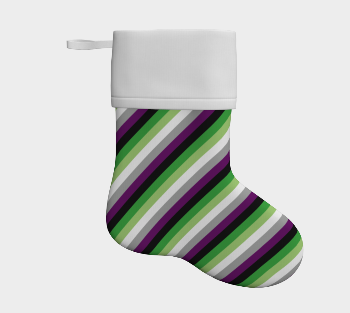 Aroace - V6 Striped Holiday Stocking Holiday Stocking ninjaferretart