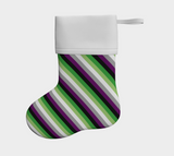 Aroace - V6 Striped Holiday Stocking Holiday Stocking ninjaferretart