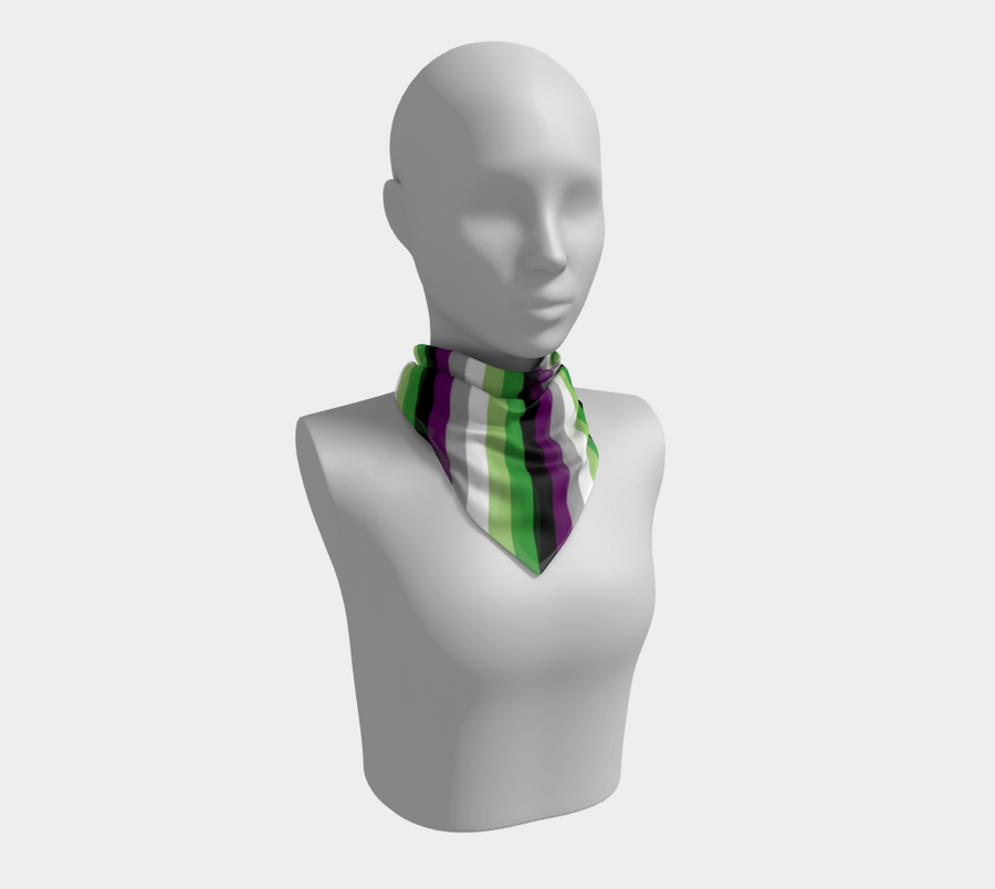 Aroace - V6 Striped Square Scarf Square Scarf ninjaferretart