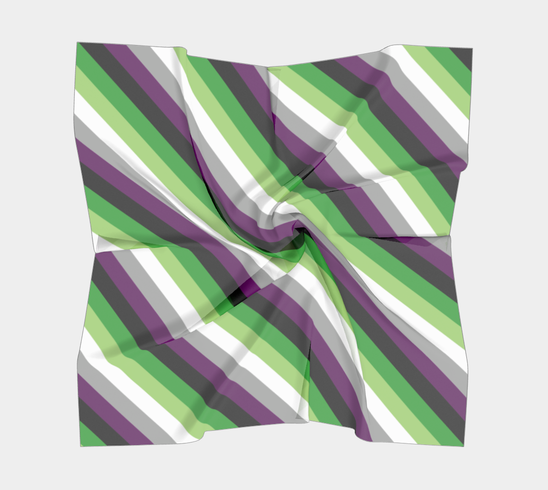 Aroace - V6 Striped Square Scarf Square Scarf ninjaferretart