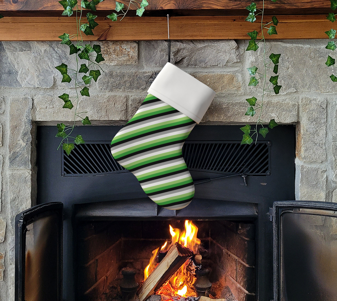 Aromantic Striped Holiday Stocking Holiday Stocking ninjaferretart