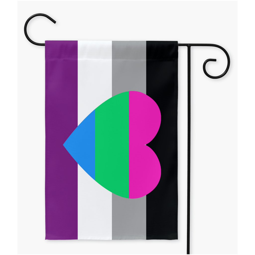 Asexual Polyromantic Yard and Garden Flag | Single Or Double-Sided | 2 Sizes Yard Flag ninjaferretart