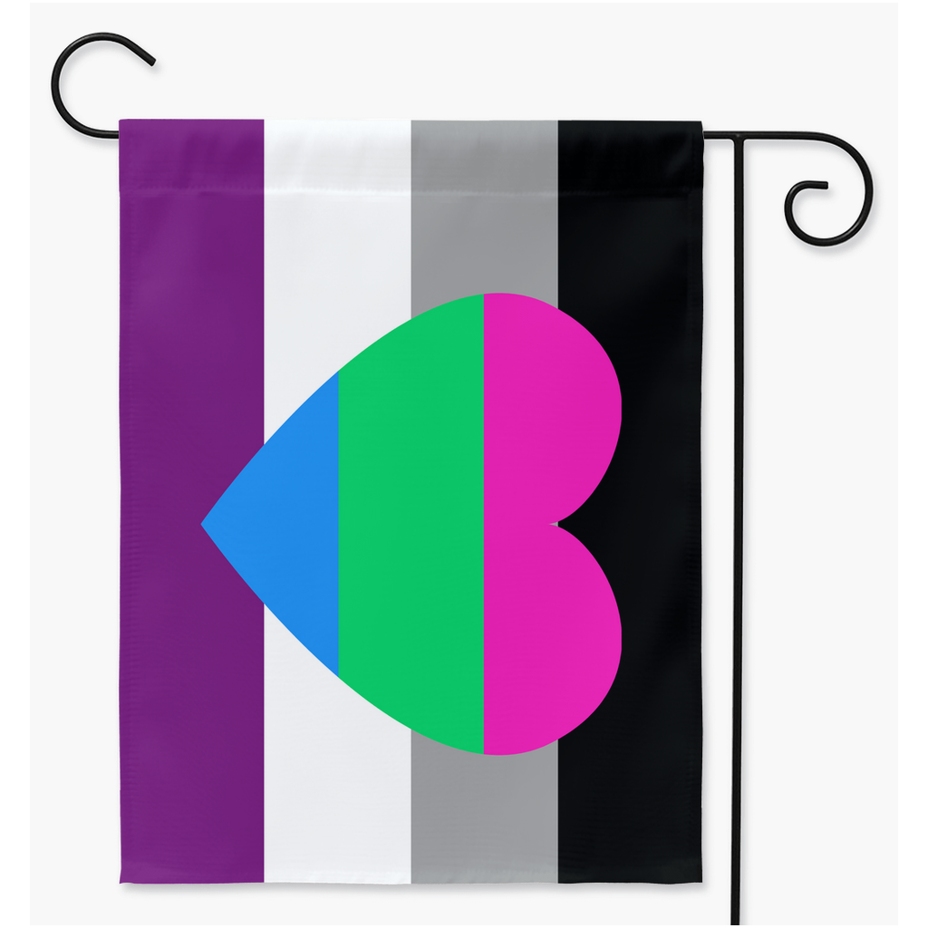 Asexual Polyromantic Yard and Garden Flag | Single Or Double-Sided | 2 Sizes Yard Flag ninjaferretart