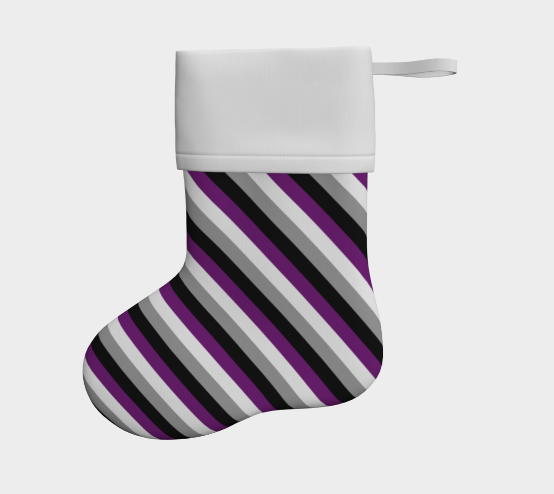 Asexual Striped Holiday Stocking Holiday Stocking ninjaferretart