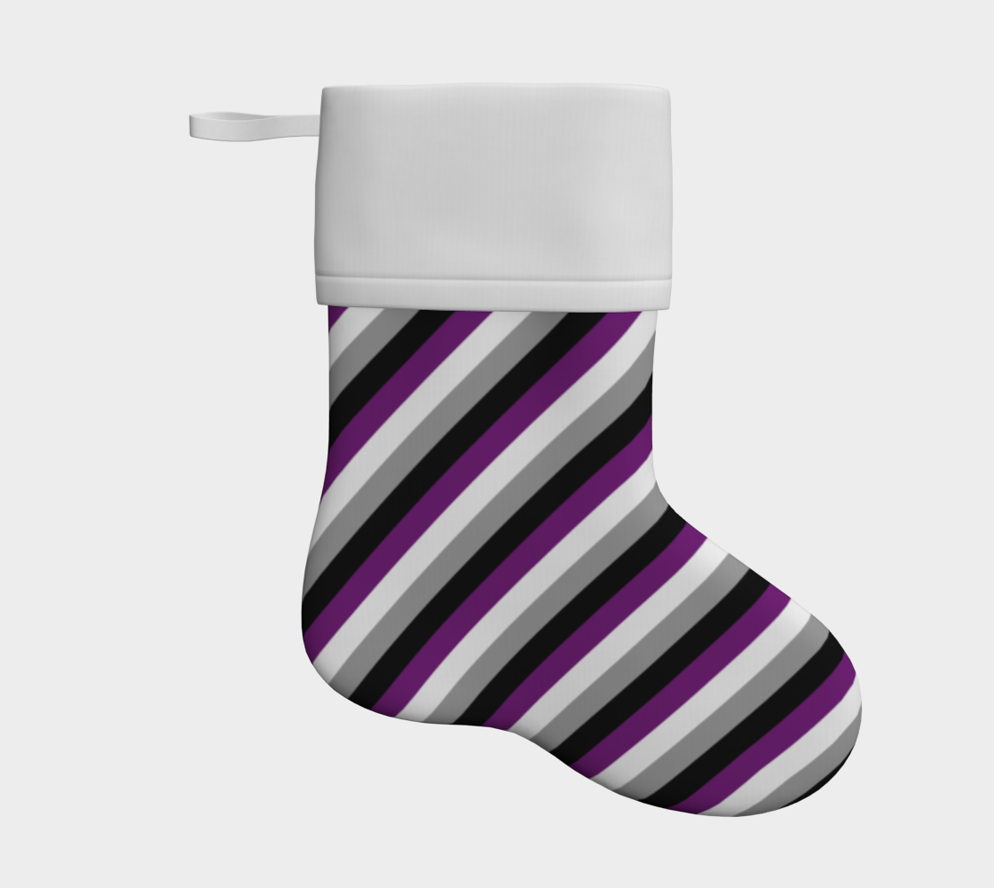 Asexual Striped Holiday Stocking Holiday Stocking ninjaferretart