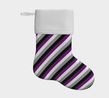 Asexual Striped Holiday Stocking Holiday Stocking ninjaferretart