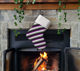 Asexual Striped Holiday Stocking Holiday Stocking ninjaferretart