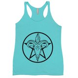 Baphomet Pentagram Racerback Tank Top | Choose Your Colourway | Next Level Apparel ninjaferretart