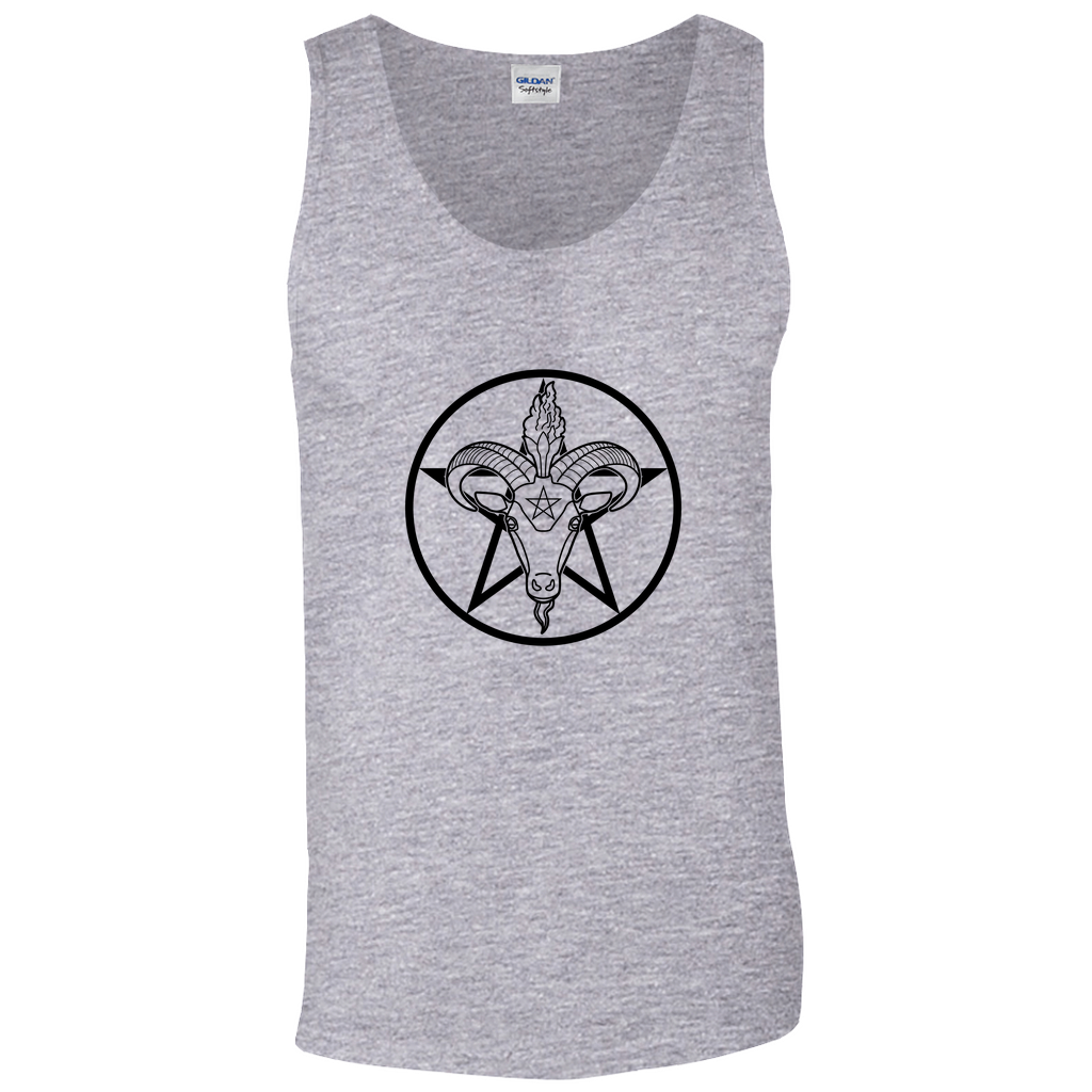 Baphomet Pentagram Relaxed Fit Tank Top | Choose Your Colourway | Gildan Apparel ninjaferretart