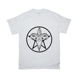 Baphomet Pentagram Relaxed Fit Tshirt - LIGHT | Choose Your Colourway | Gildan Apparel ninjaferretart