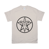 Baphomet Pentagram Relaxed Fit Tshirt - LIGHT | Choose Your Colourway | Gildan Apparel ninjaferretart