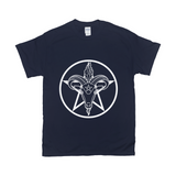 Baphomet Pentagram Relaxed Fit Tshirts - DARK | Choose Your Colourway | Gildan Apparel ninjaferretart