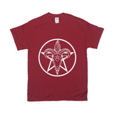 Baphomet Pentagram Relaxed Fit Tshirts - DARK | Choose Your Colourway | Gildan Apparel ninjaferretart
