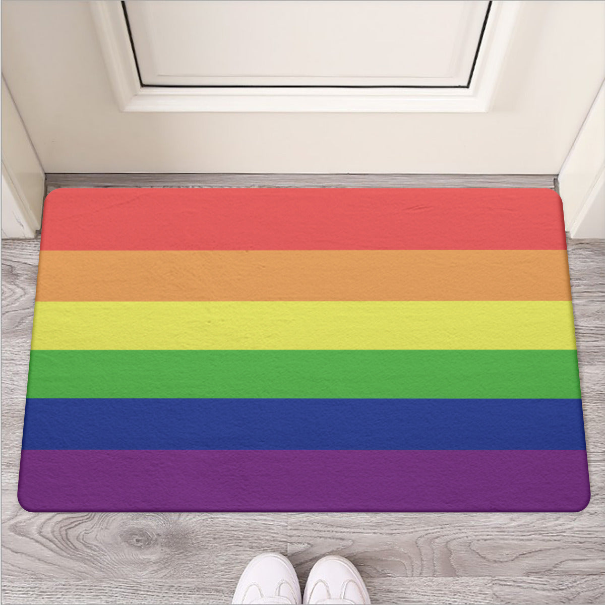 Basic Rainbow Pride Door Mat | Rubber ninjaferretart
