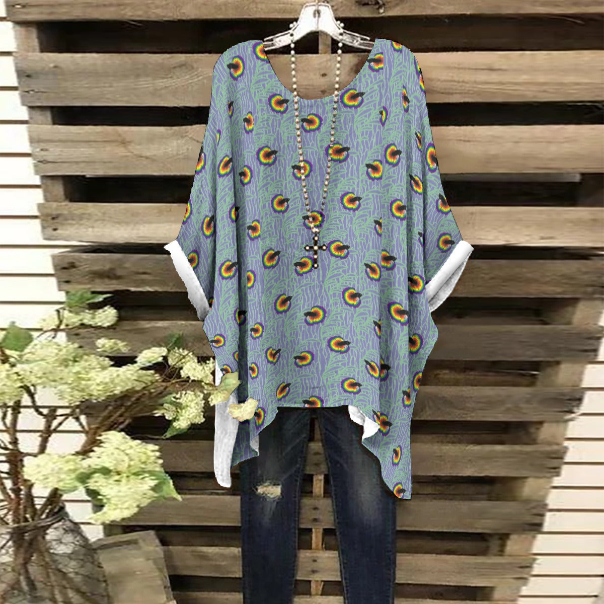 Betta and Seaweed Pattern Bat Sleeve Shirt | Choose Your Colourway ninjaferretart