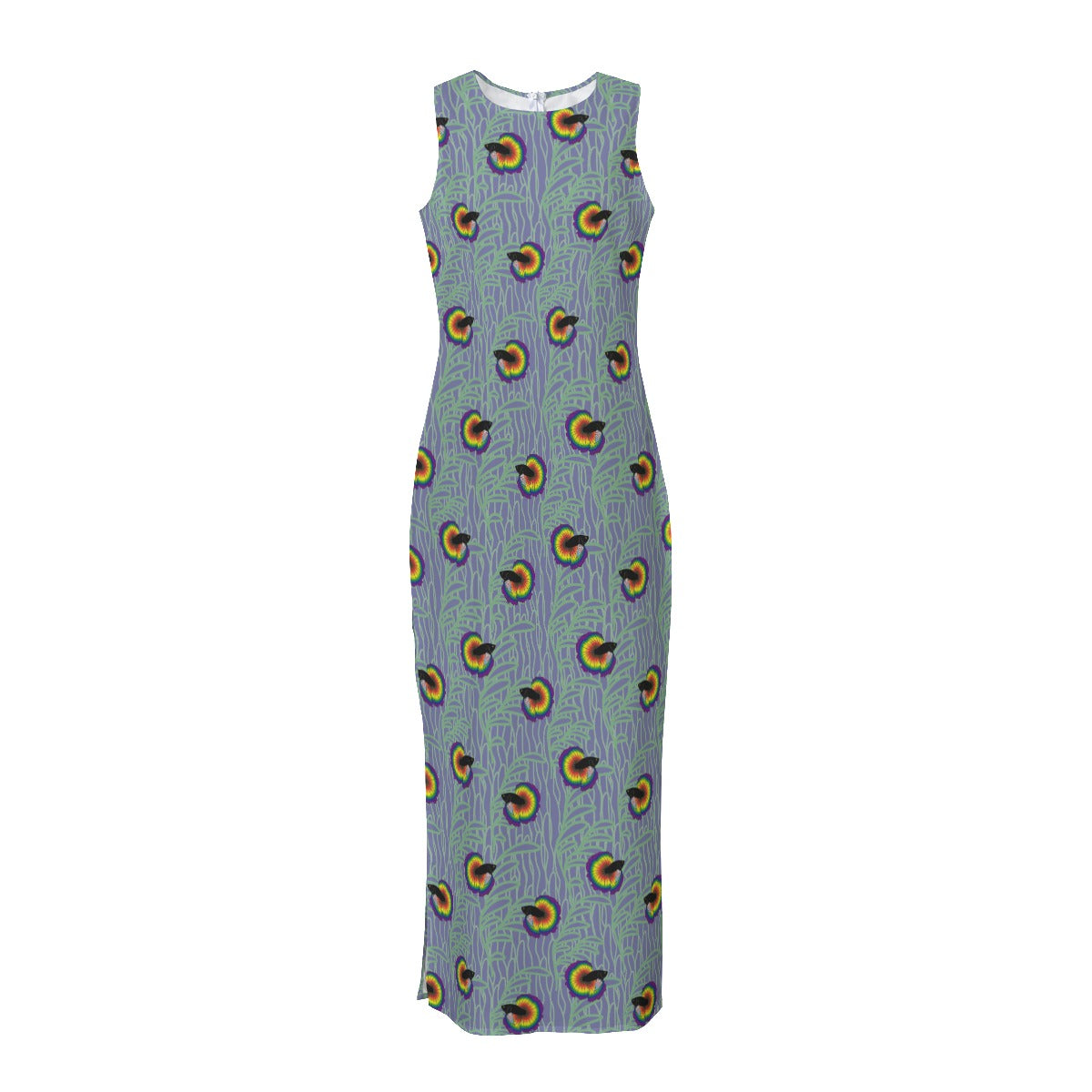 Betta and Seaweed Pattern Beach Perspective Chiffon Sleeveless Dress | Choose Your Colourway ninjaferretart