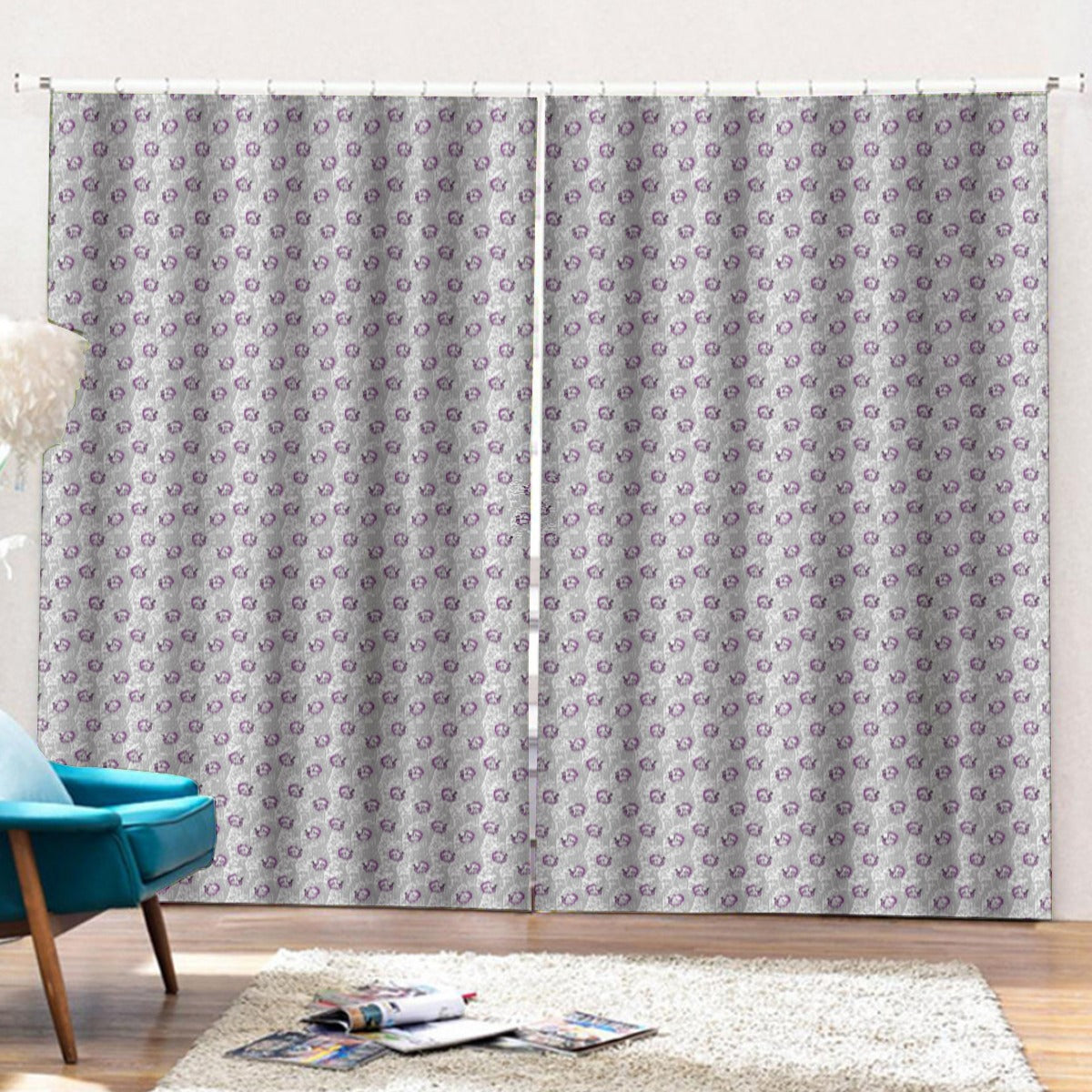 Betta and Seaweed Pattern Curtains with Hooks (Large Size) | Choose Your Colourway ninjaferretart