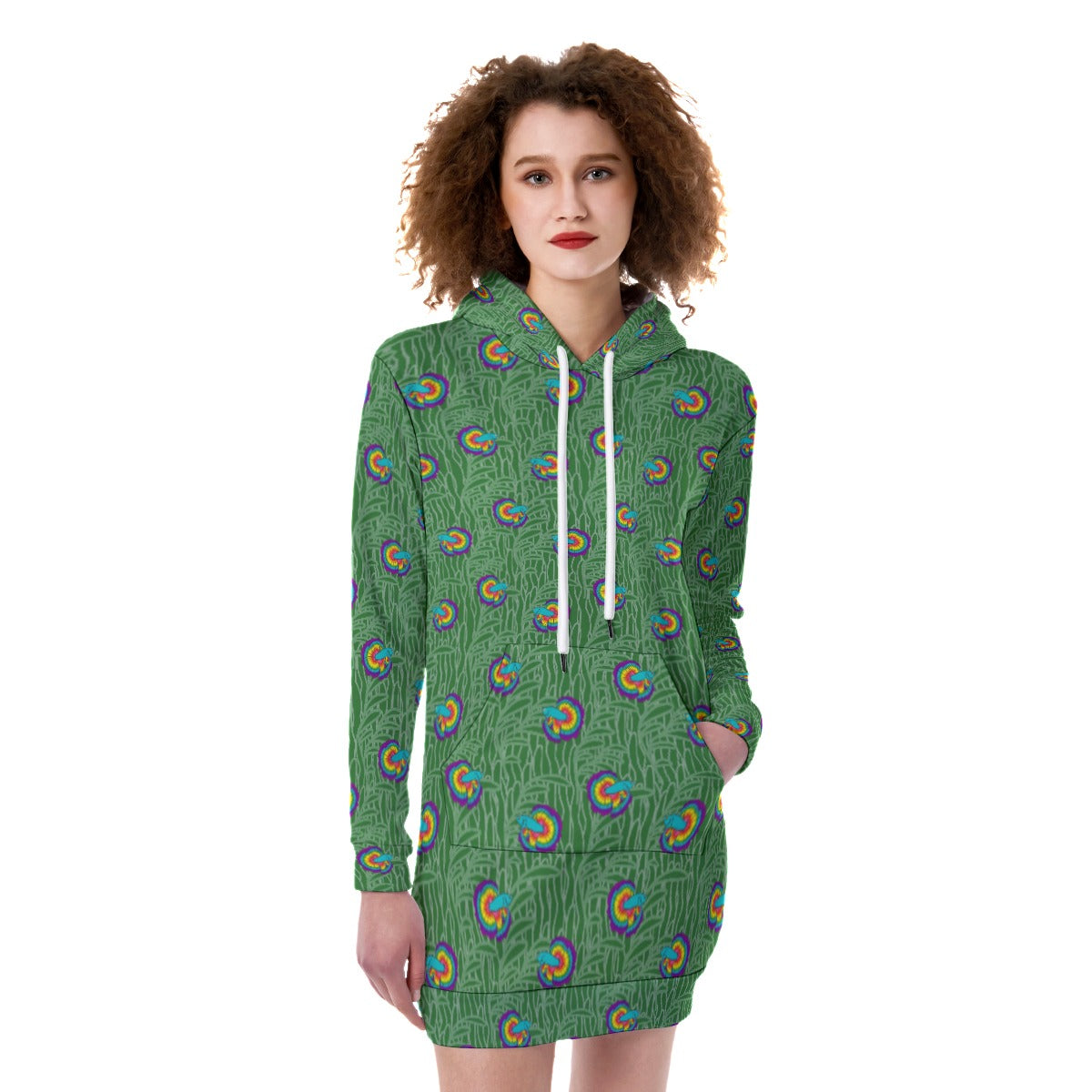 Betta and Seaweed Pattern Heavy Fleece Long Hoodie | Choose Your Colourway ninjaferretart
