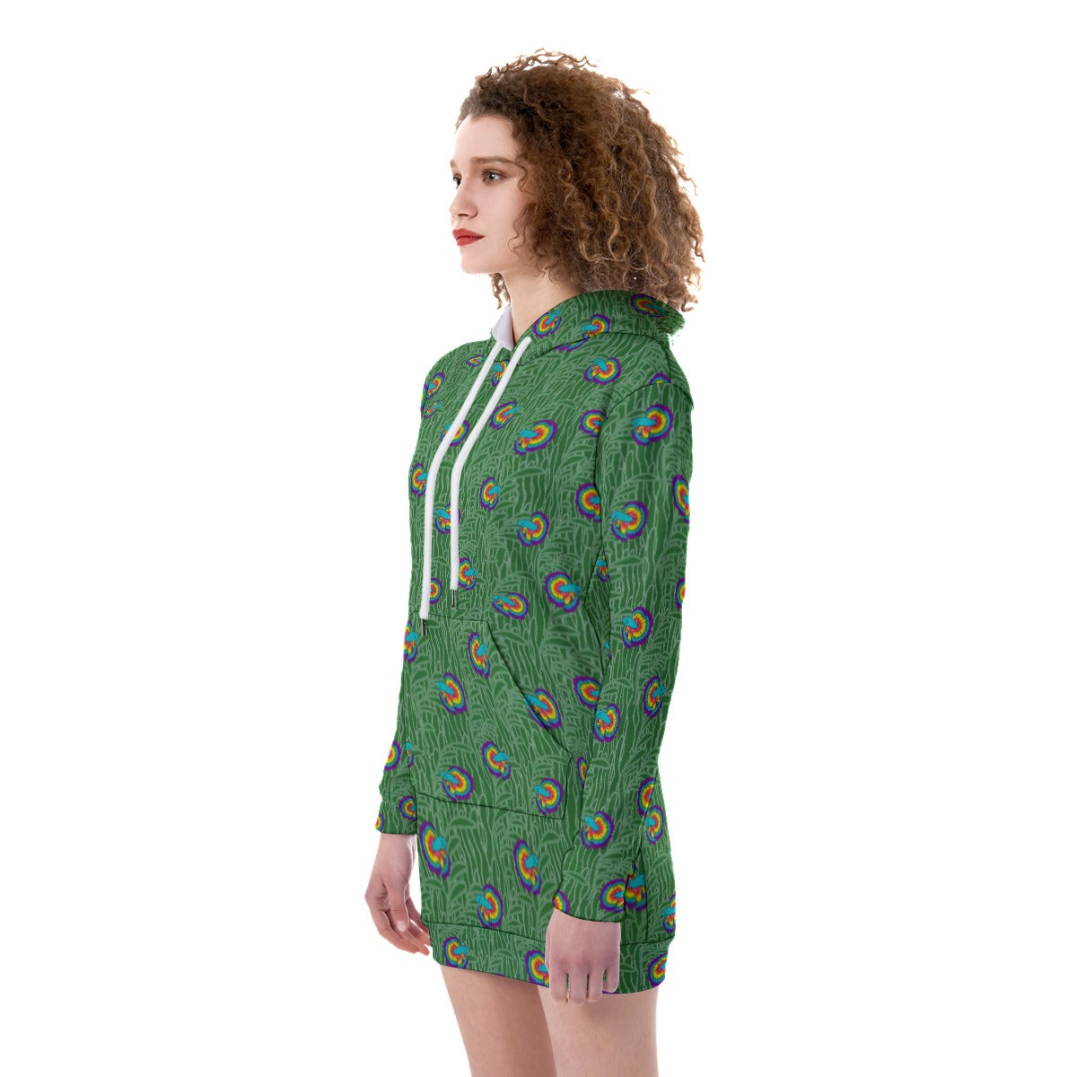 Betta and Seaweed Pattern Heavy Fleece Long Hoodie | Choose Your Colourway ninjaferretart