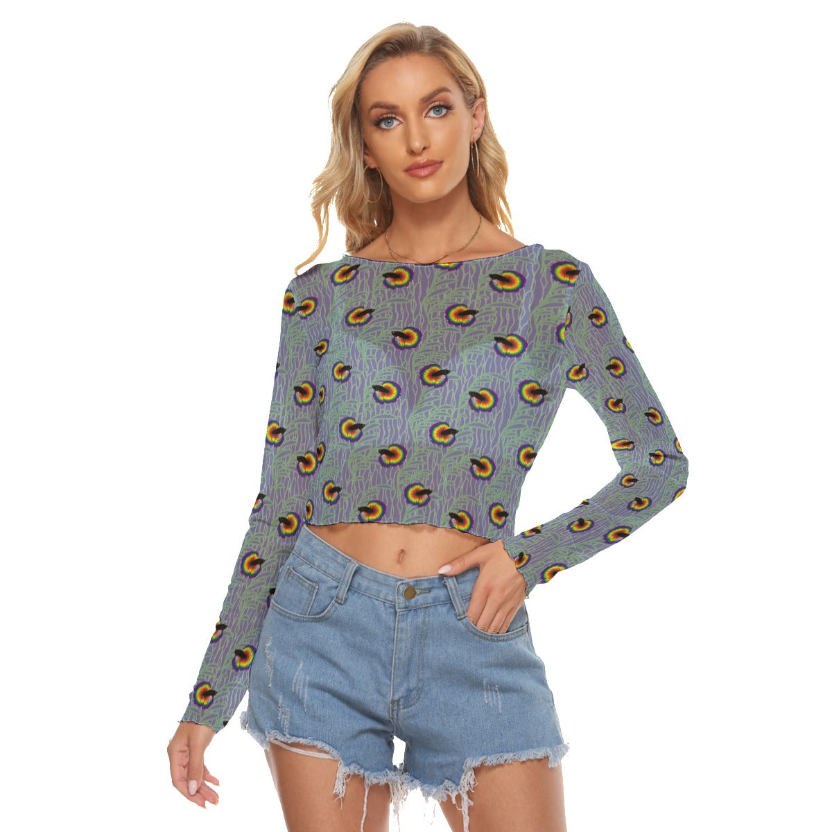 Betta and Seaweed Pattern Mesh Long Sleeve T-shirt | Choose Your Colourway ninjaferretart