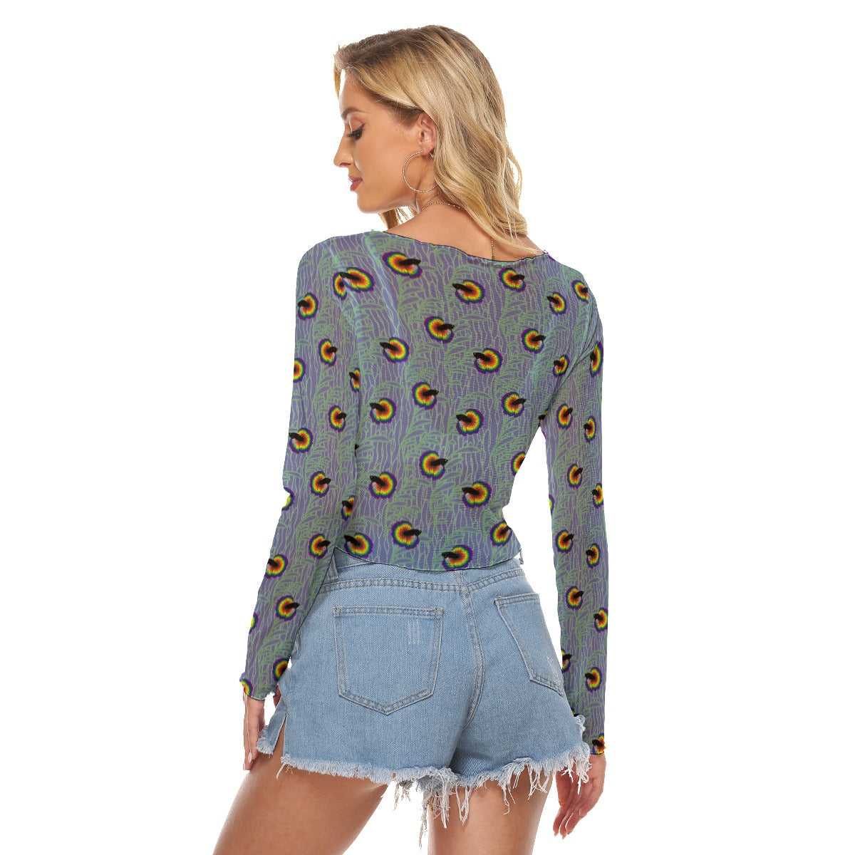 Betta and Seaweed Pattern Mesh Long Sleeve T-shirt | Choose Your Colourway ninjaferretart