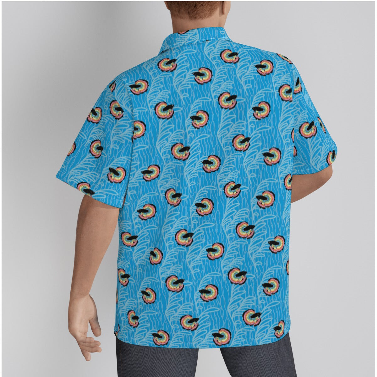 Betta and Seaweed Pattern Relaxed Fit Hawaiian Shirt With Button Closure | Choose Your Colourway ninjaferretart