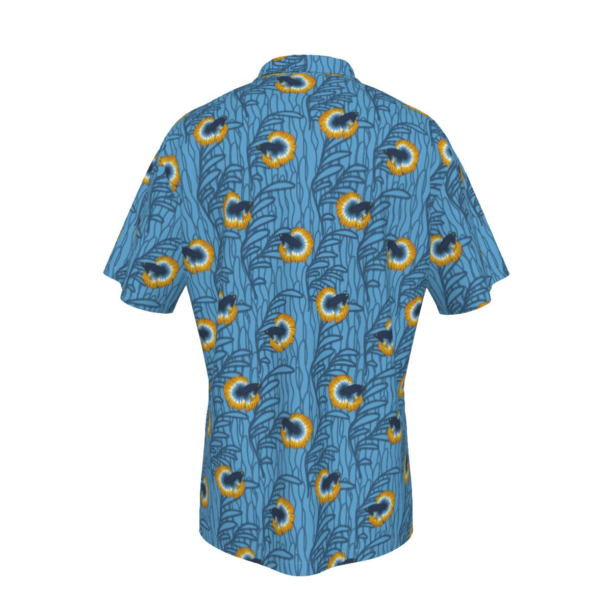 Betta and Seaweed Pattern Relaxed Fit Hawaiian Shirt With Pocket | 4-Way | Choose Your Colourway ninjaferretart