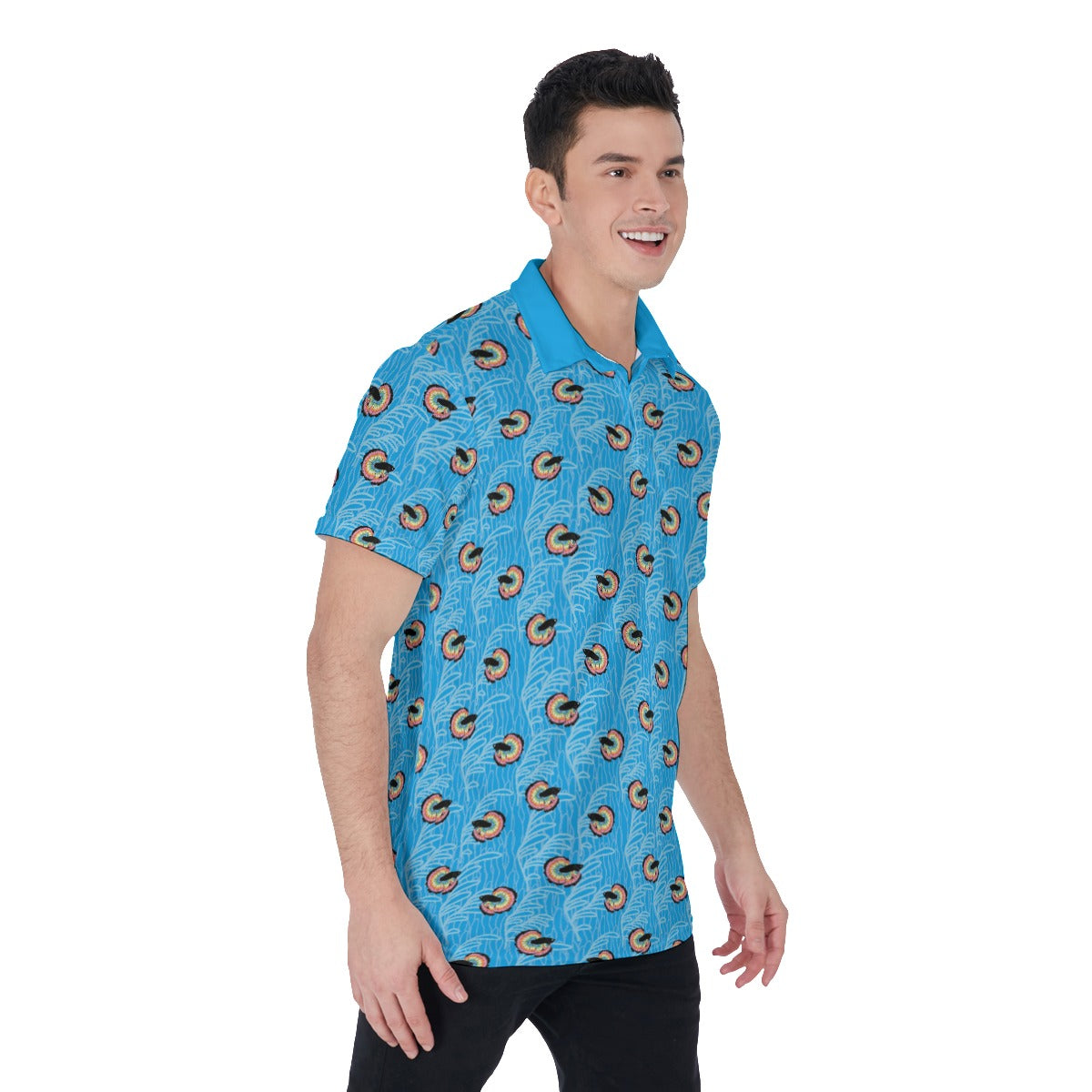 Betta and Seaweed Pattern Relaxed Fit Polo Shirt ninjaferretart