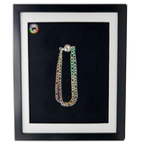 Bracelet double brin chaîne Figaro arc-en-ciel