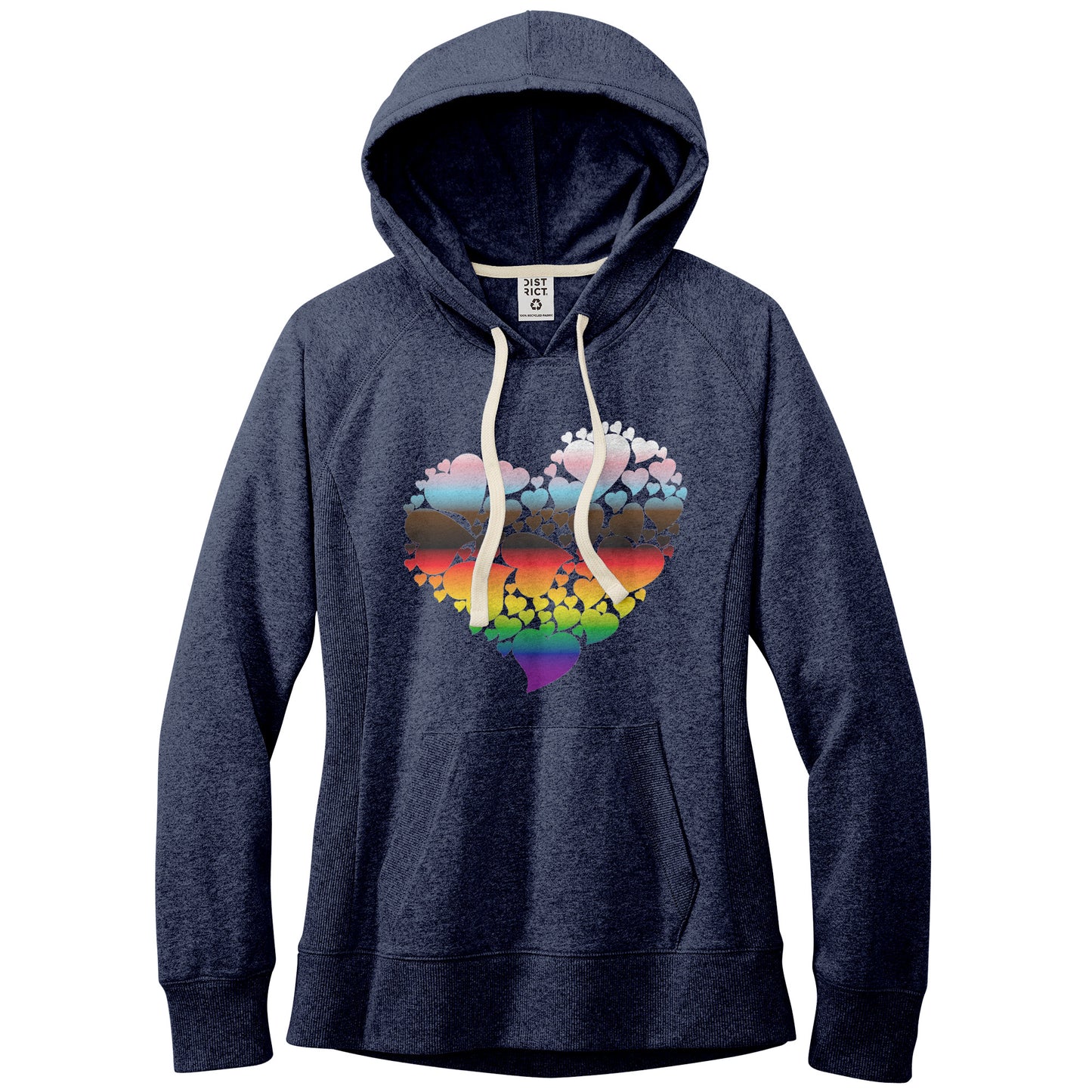 Heart of Hearts Fitted Re-Fleece Hoodie | Choose Your Colourway