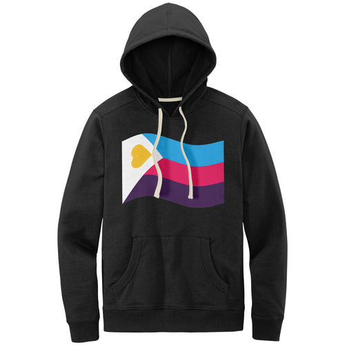 Polyamory Pride Flag Relaxed Fit Re-Fleece Hoodie | Choose Your Flag