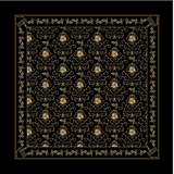 Black hanky with tan/hemp coloured pattern. The words, "Rope Bottom" on the top and bottom corners, and, "Rigger" on opposite corners.