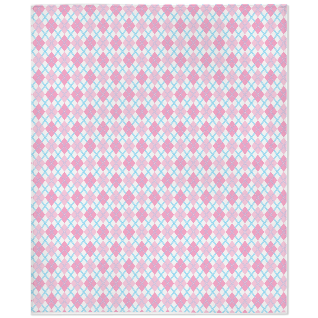 Transfeminine Argyle Plaid Pride Minky Blankets
