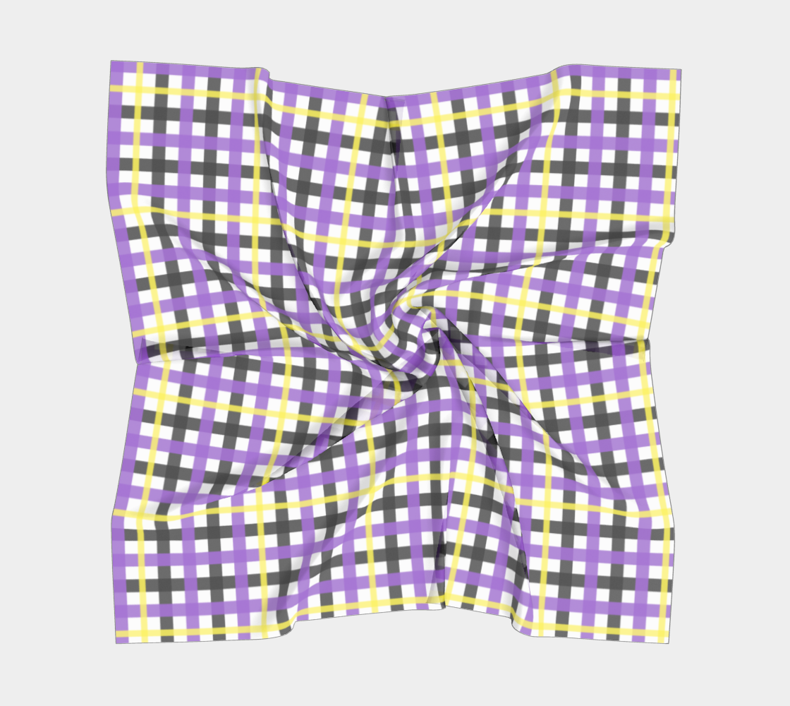 Écharpe carrée à carreaux vichy non binaire