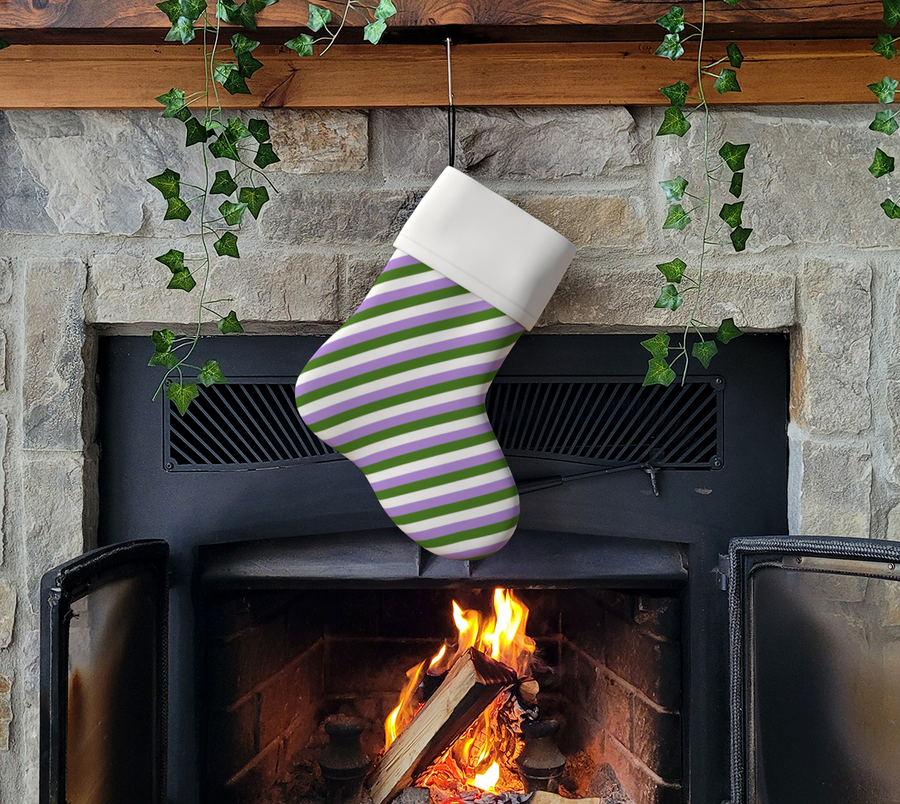 Genderqueer Striped Holiday Stocking