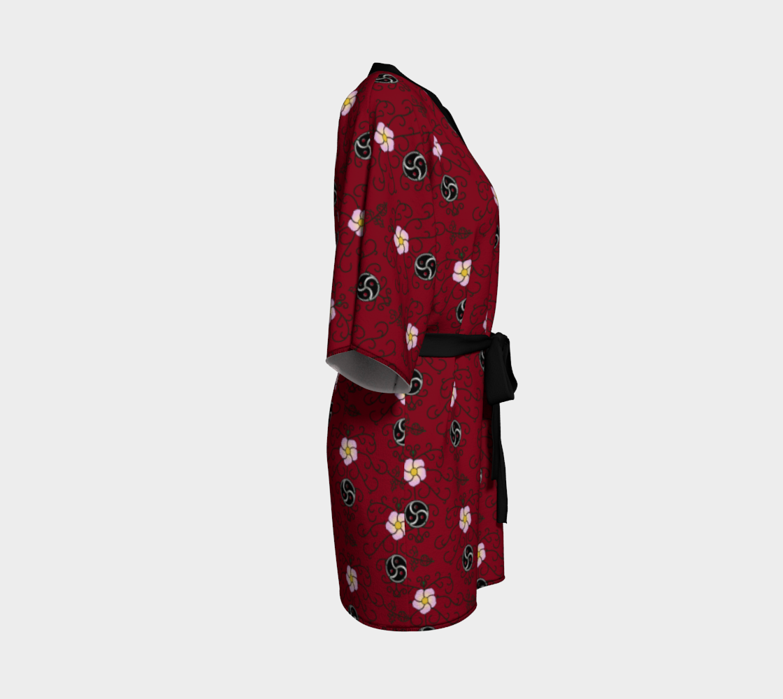 Bata de kimono Wild Rose and Vine BDSM (rojo)