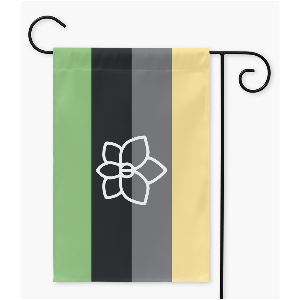 Orchidromantic Pride Yard and Garden Flags | Single Or Double-Sided | 2 Sizes | Aromantic and Asexual Spectrum