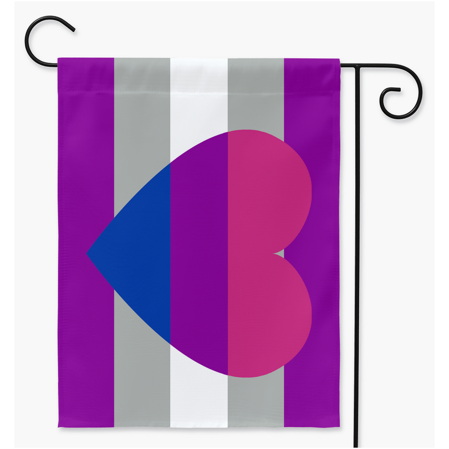 Greysexual Biromantic Pride Yard et drapeaux de jardin | Simple ou double face | 2 tailles