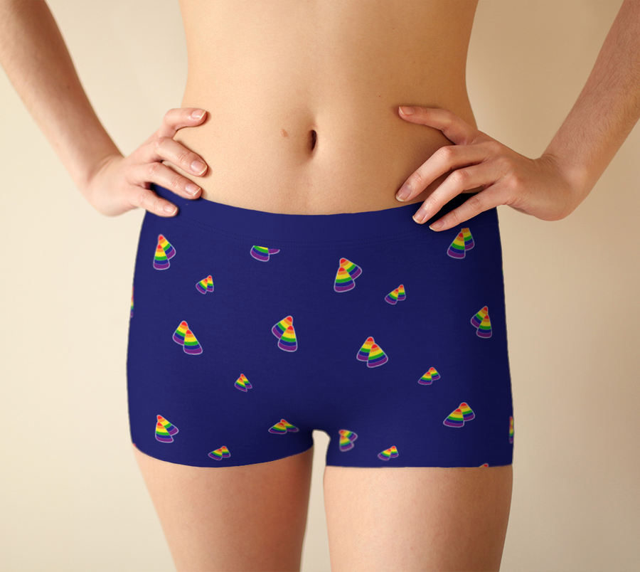 Rainbow and Blue Candy Corn Boyshorts
