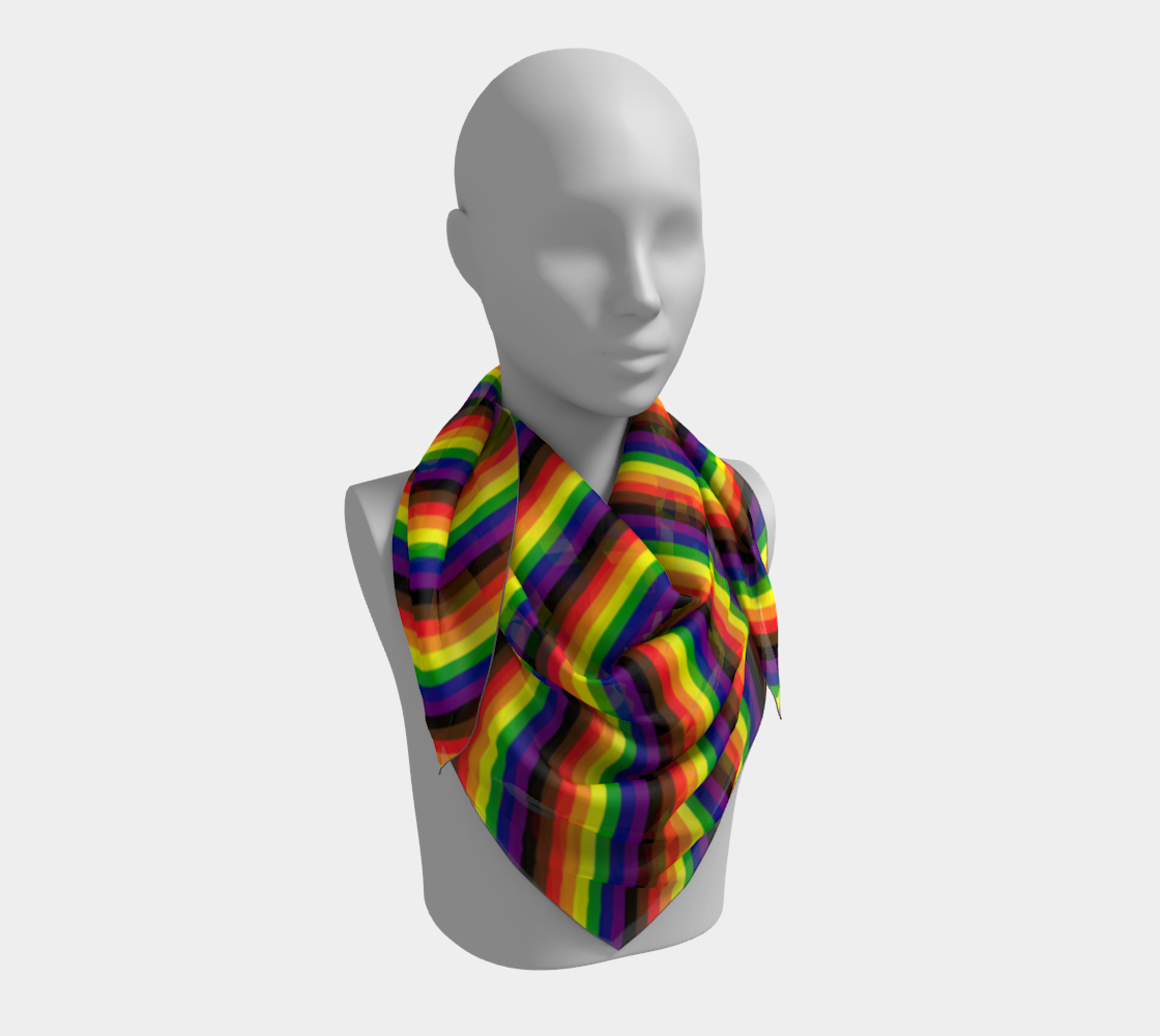 Philly Rainbow Striped Square Scarf
