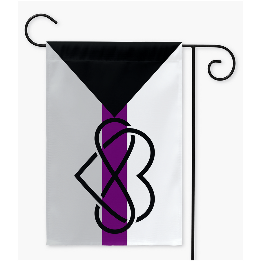 Polyamour - V3 - Drapeaux de cour et de jardin demisexuels | Simple ou double face | 2 tailles