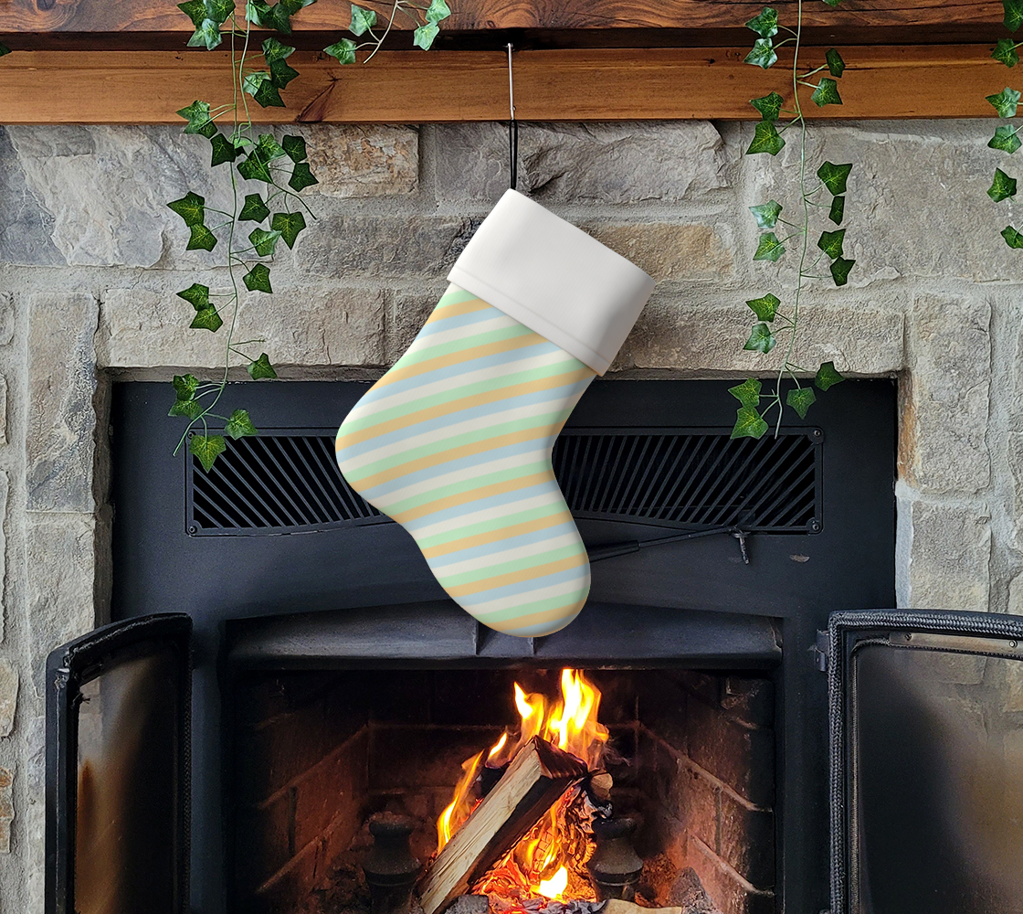 Unlabeled Orientation Striped Holiday Stocking